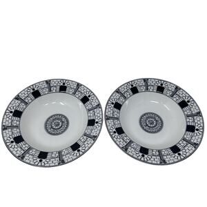 2 Casual Victoria & Beale Colosseum Soup Rimmed Plate Bowls 8 5/8” 9055